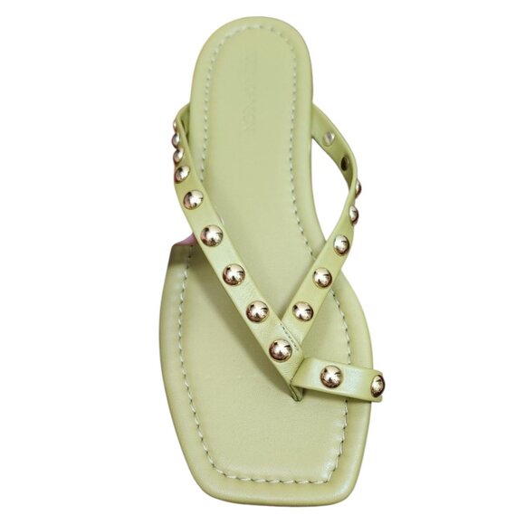 Ulla Johnson Olive Green Studded Sandals Size 9.5US Square Toe Crisscross Strap - Picture 5 of 11